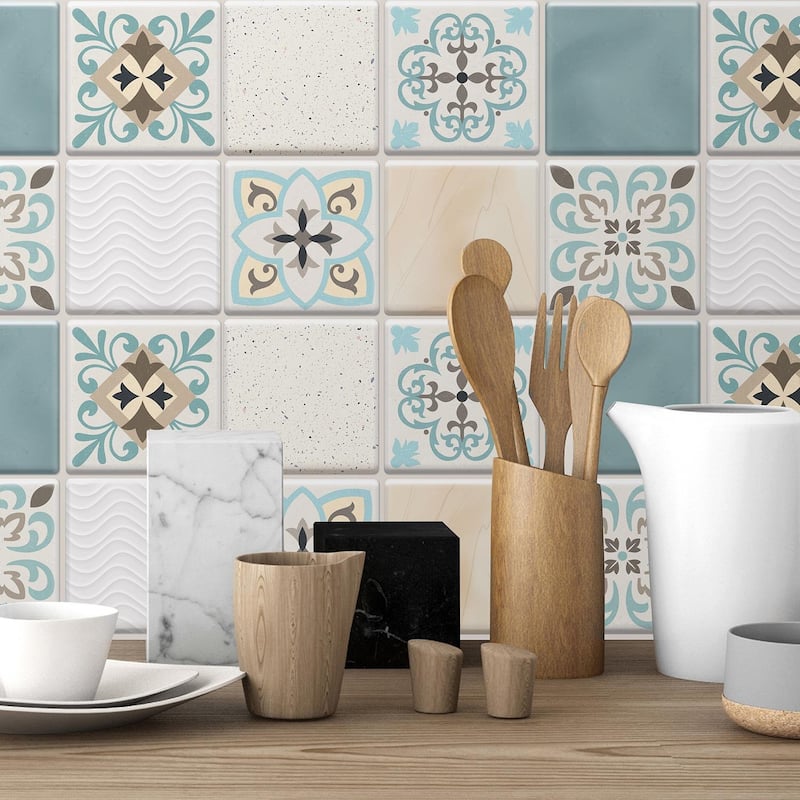 Walplus 3D Sticker Tile Splashbacks Mosaics Peel and Stick Kitchen Backsplash