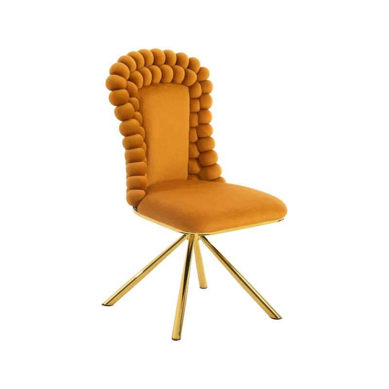 Velvet Dining Chairs Set of 2, with Gold Metal Legs, Upholstered Dining Chairs,360°Swivel for Dining Room, Kitchen