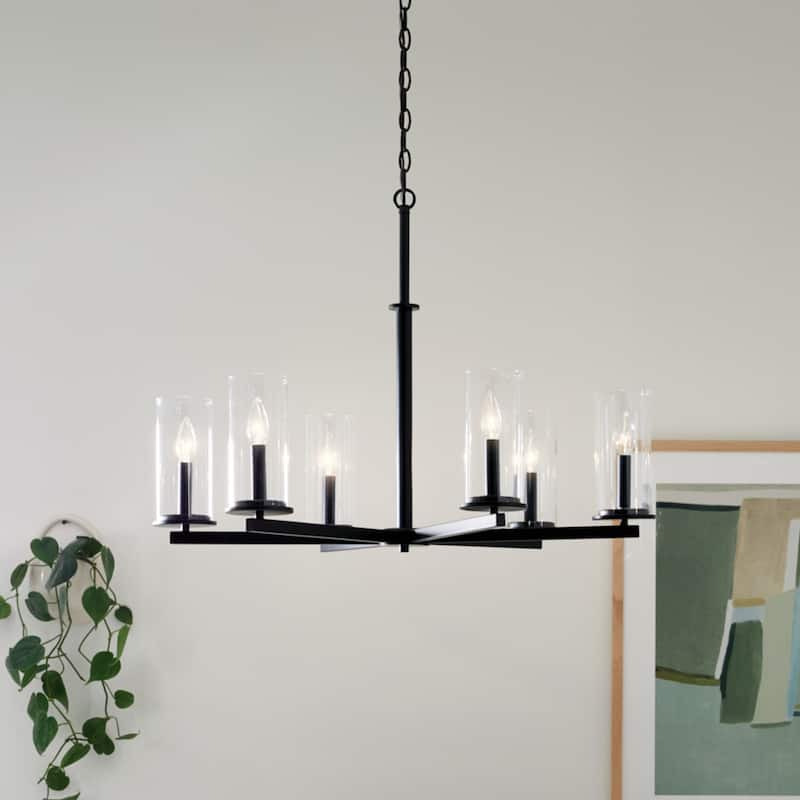 Kichler Lighting Crosby 32.25 in. 6-Light Clear Glass Chandelier