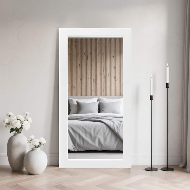 Farmhouse Style Wooden Square Mirror, Pastoral Style in The Bathroom