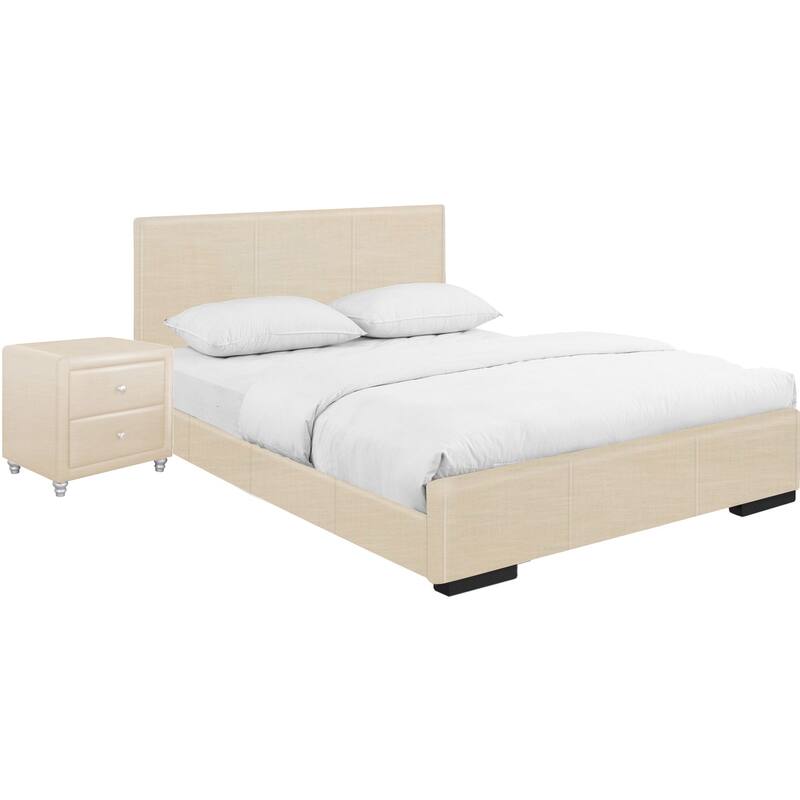 Hindes Faux Leather Upholstered Platform Bedroom Set (Multiple Colors)