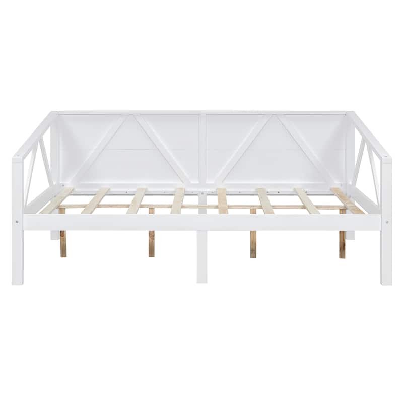 Twin/Full Size Simple Design Daybed, Wood Platform Bed Frame, Modern Sofa Bed
