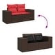 preview thumbnail 104 of 152, vidaXL Patio Sofa with Cushions Outdoor Seating Sectional Sofa Poly Rattan