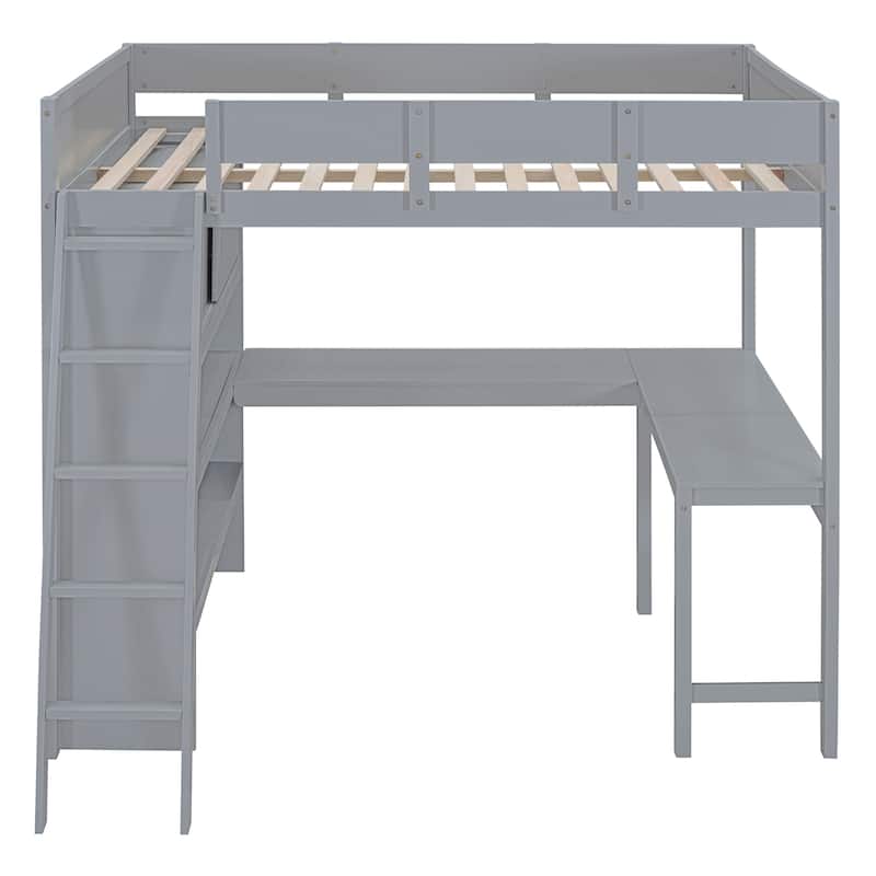 Loft Bed with Desk and Shelf