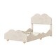 preview thumbnail 4 of 7, Beige Twin SizeVelvet Upholstered Platform Bed with Cloud-Shaped Headboard - /