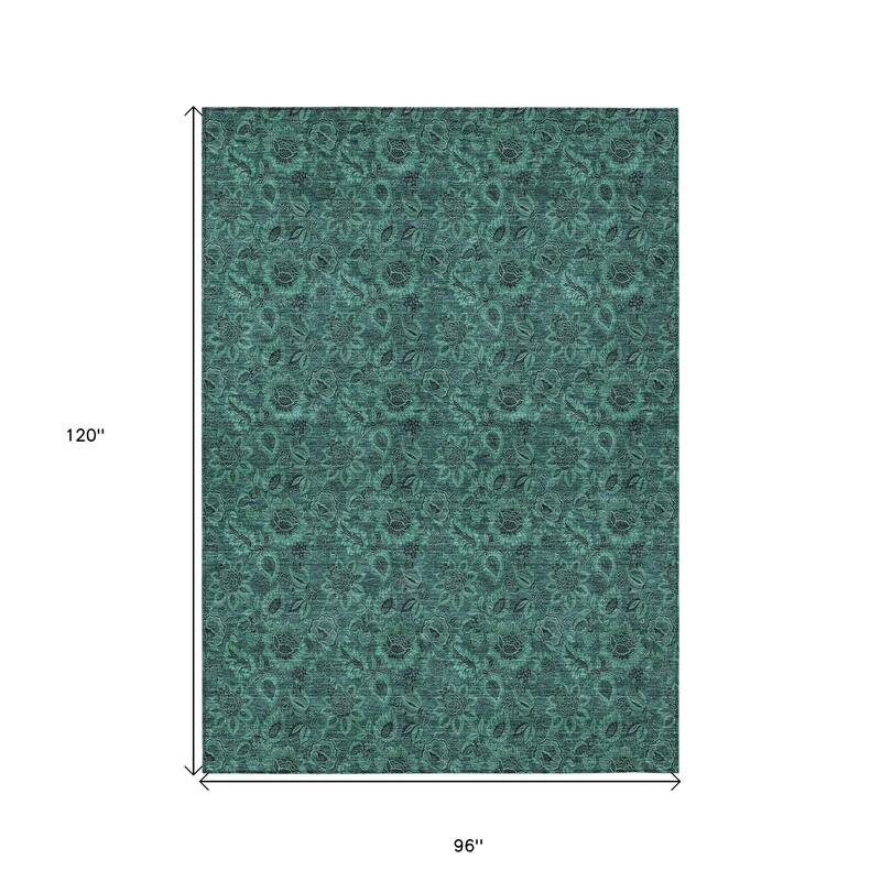 HomeRoots Floral Transitional Rectangle Outdoor Rug