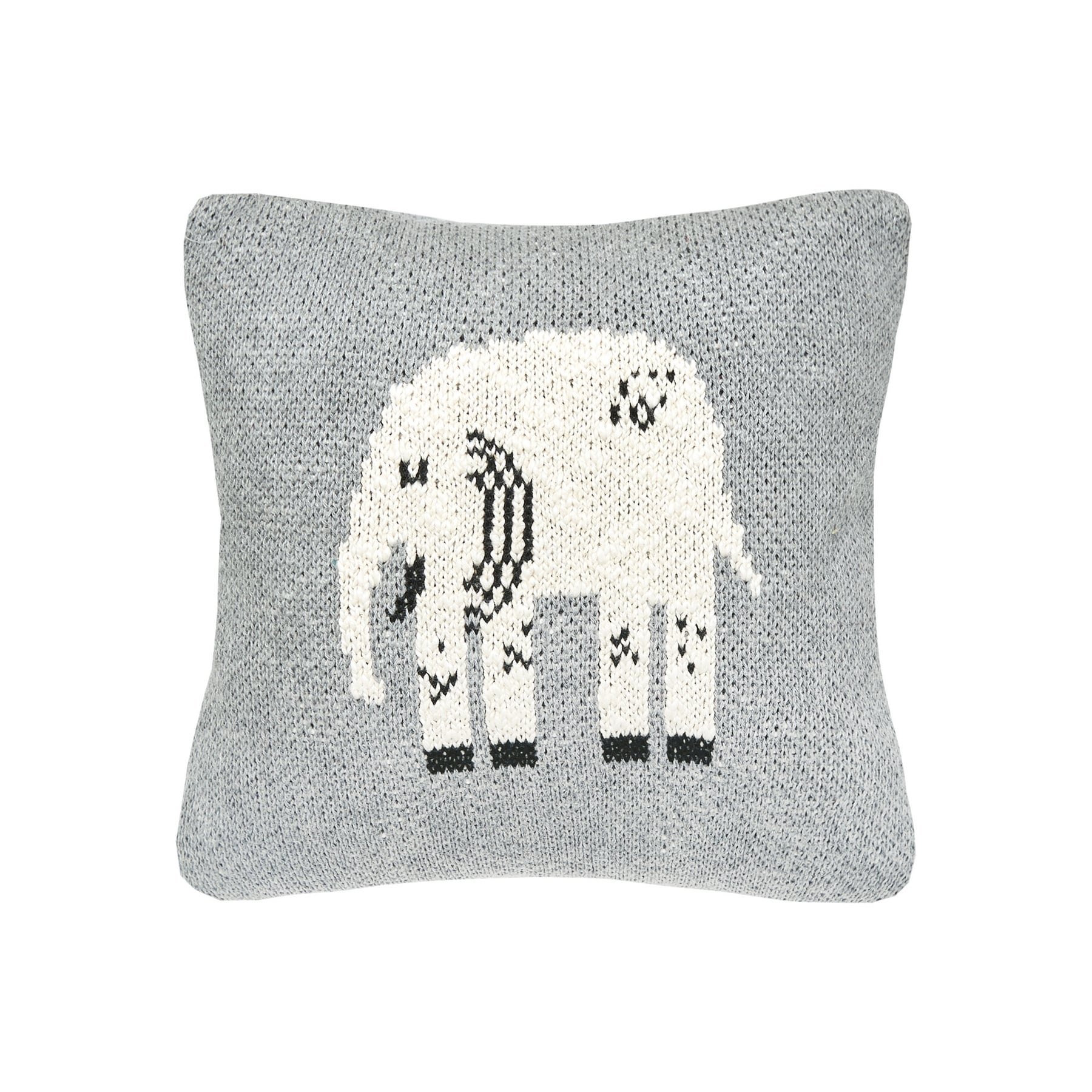 10" x 10" Elephant Knitted Throw Pillow