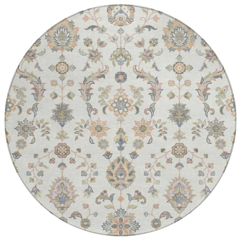 Machine Washable Indoor/ Outdoor Traditional Basalt Chantille Rug