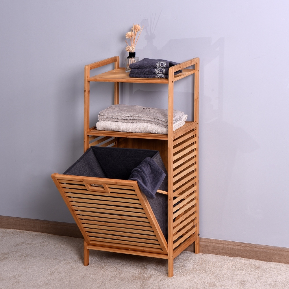 Details about   Espresso Wooden Hamper Laundry Storage Bin Clothes Basket Bathroom Organizer 