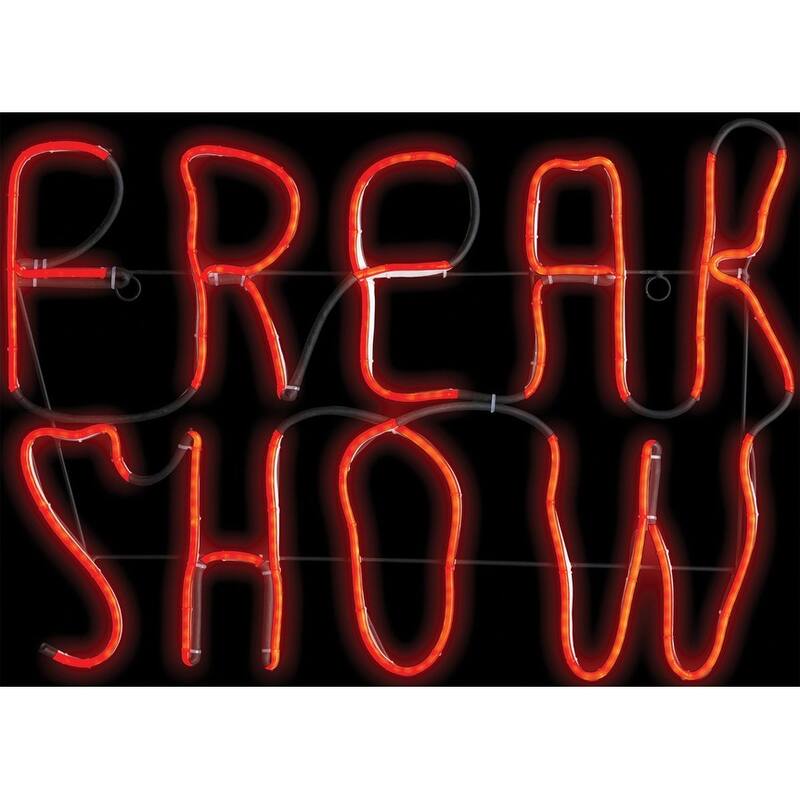 LED Neon Lighted Freak Show Halloween Wall Sign - 24" - Orange