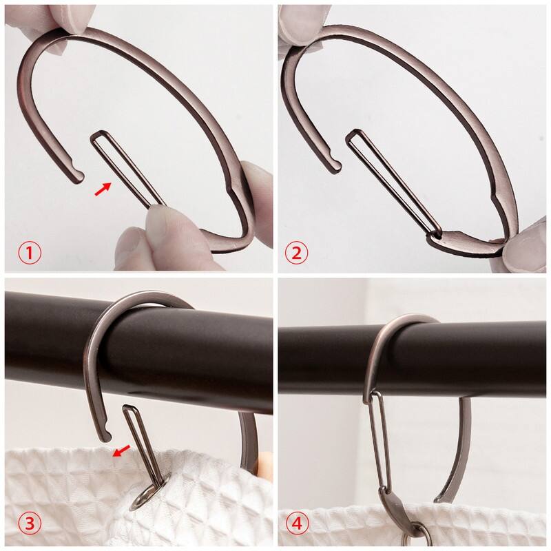 Utopia Alley Rustproof Zinc Shower Curtain Rings for Bathroom, Set of 12