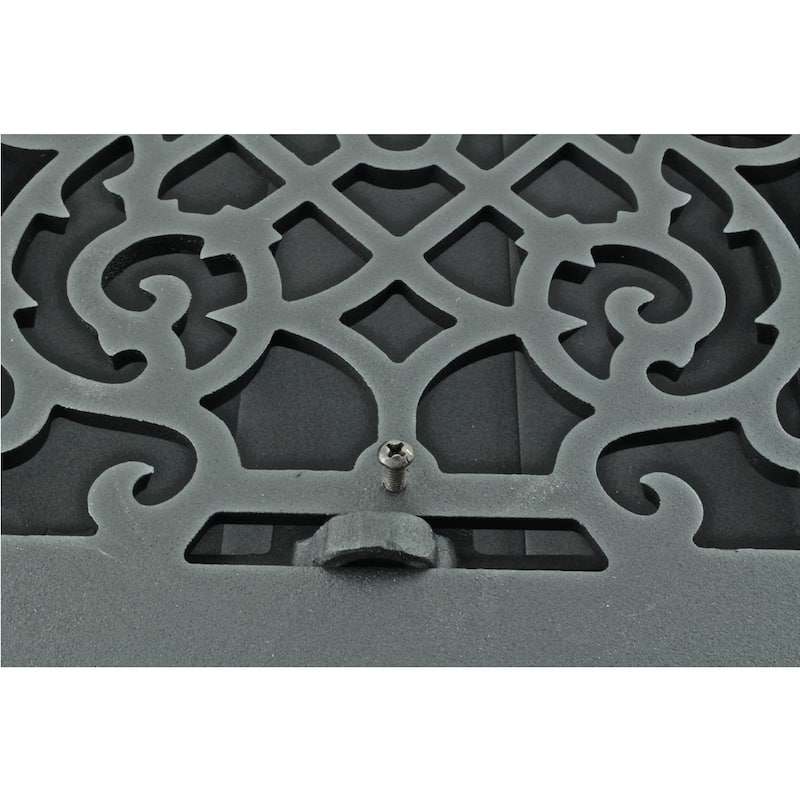 Black Floor Air Vent Heat Register with Louver Aluminium Vintage Victorian Design Decor Duct 10" x 12"