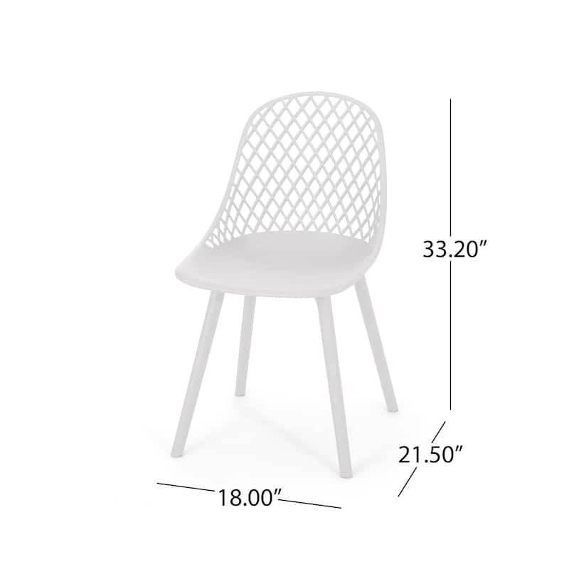 Roomfitters Contemporary Outdoor Chairs with Diamond Cutout Backrest, Stackable Patio Seating, Set of 2