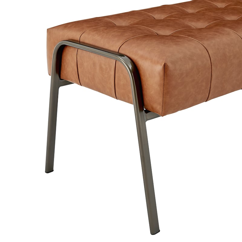 NPD Furniture Venturi Fabric or Faux Leather Tufted Bench