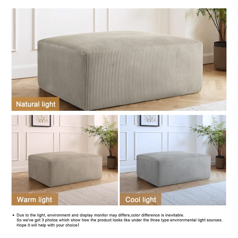 Corduroy Upholstered Modular Sectional Sofa with Ottoman