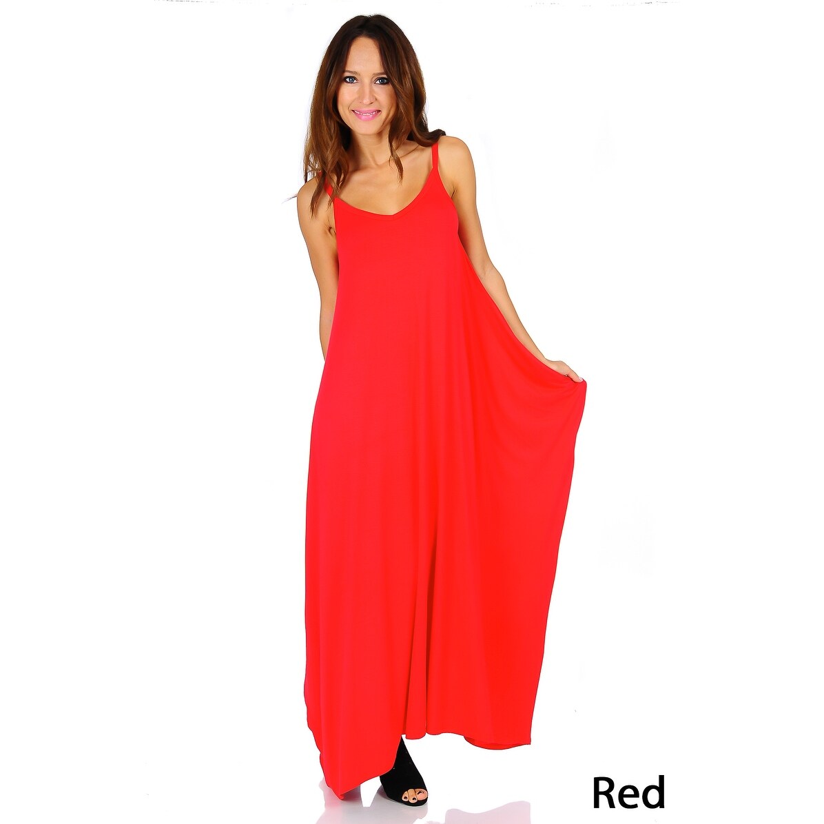 Simply Ravishing Women's Maxi Boho Harem Spaghetti Strap Dress (Size ...