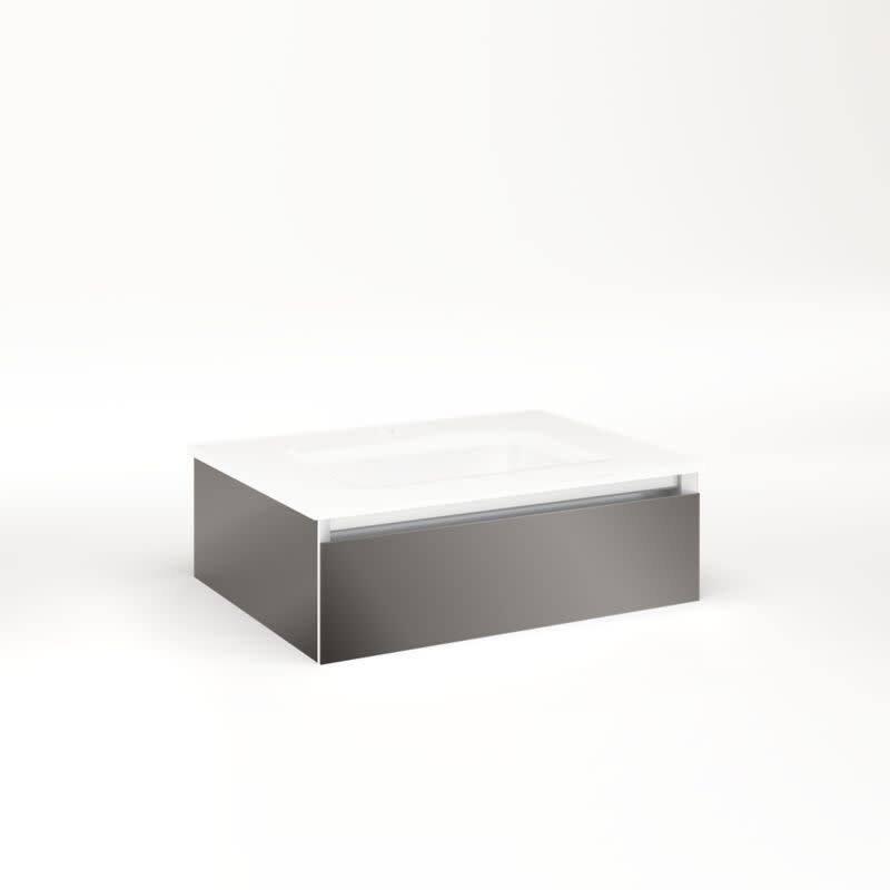 Robern Cartesian 24-1/8" Aluminum and Glass Modular Vanity Cabinet - Tinted Grey Mirror