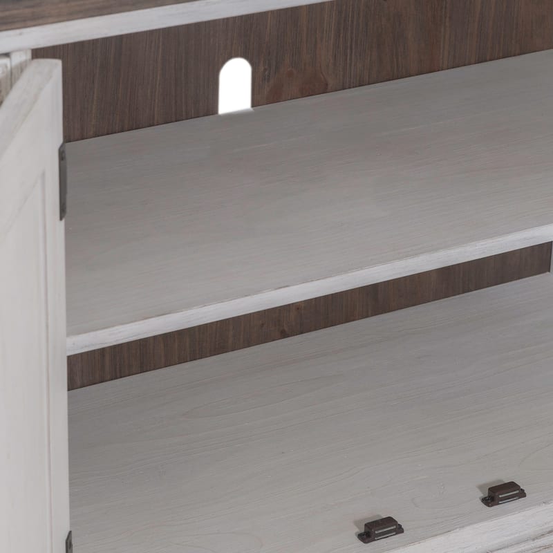 River Place Riverstone White & Tobacco Entertainment TV Console Various Sizes