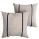 preview thumbnail 7 of 30, Sorra Home Sunbrella Outdoor Double Petite Flange Pillow Set of 2 16 in H x 16 in W x 6 in D - Sunbrella - Cast Silver/Spectrum Indigo