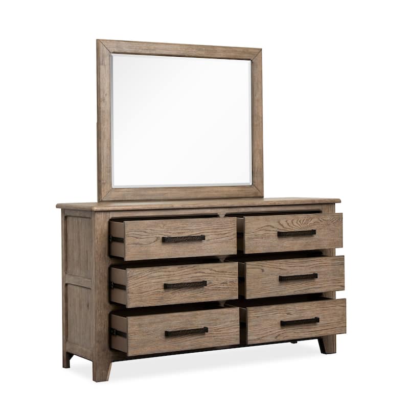 Magnussen Home Claremont Smokey Taupe Dresser with Landscape Mirror