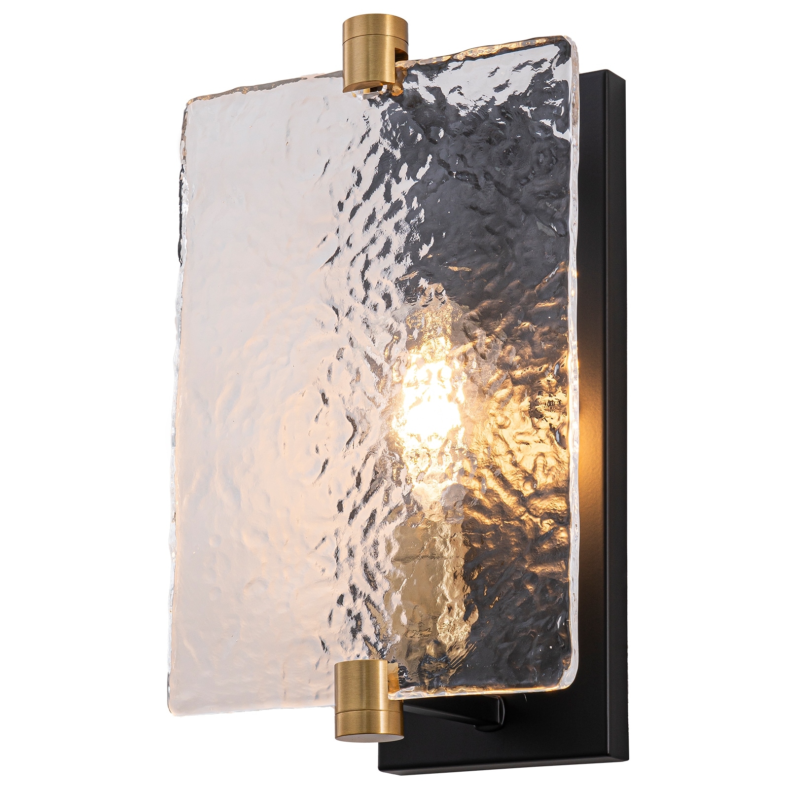 Hammered Glass Wall Sconce Modern Industrial Accent Light