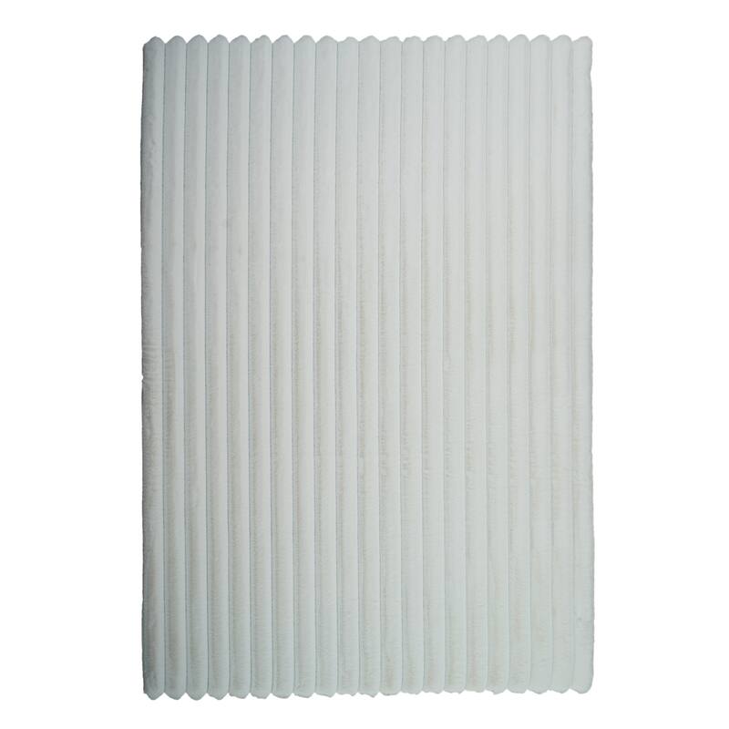 Madrid Collection Ultra Soft Ribbed Faux Fur Area Rug - Cream - Rectangle - 8 x 10