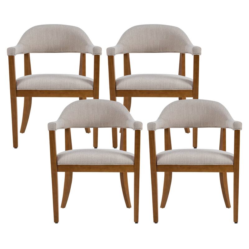 Christopher Knight Home - Upholstered Dining Arm Chair Set with High-Density Foam Padded Cushion & Curved Backrest - 23.62"W