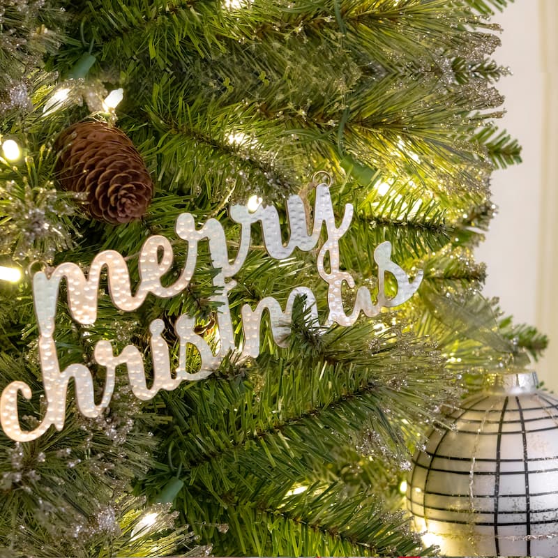 National Tree Company 19 in. HGTV Home Collection "Merry Christmas" Metal Sign with Gold Finish - 19 in