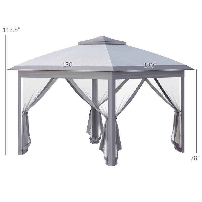 11' x 11' Pop Up Canopy Tent with Netting and Carry Bag