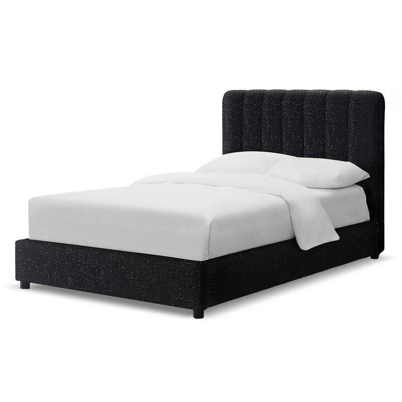 Furniture of America Lucinda Modern Boucle Fabric Platform Bed