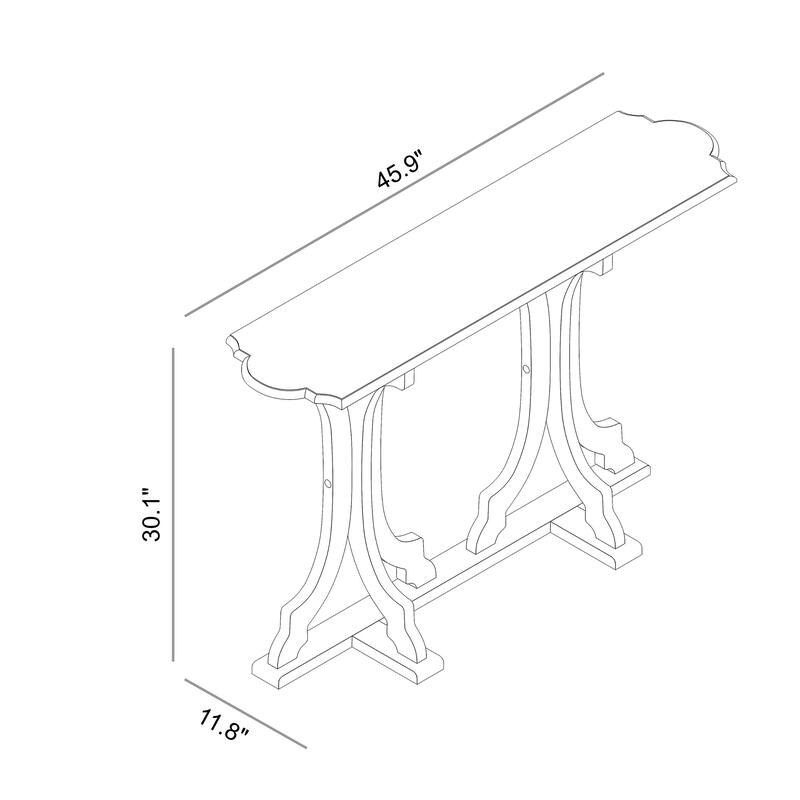 GALANO Doynton 45.9 in. Oval Solid Wood Console Table