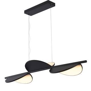 4-Light Black Aluminum LED Pendant With White Acrylic Diffusers