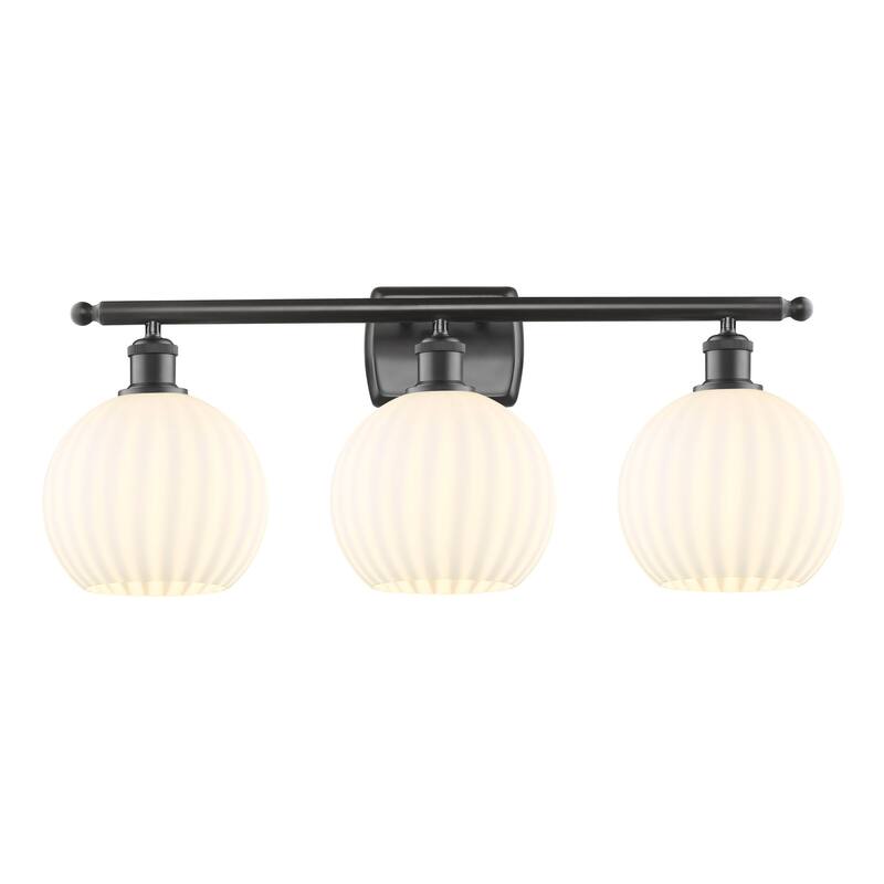 Innovations Lighting 516-3W-11-28-White Venetian-Bathroom Vanity Light - Oil Rubbed Bronze / White Venetian
