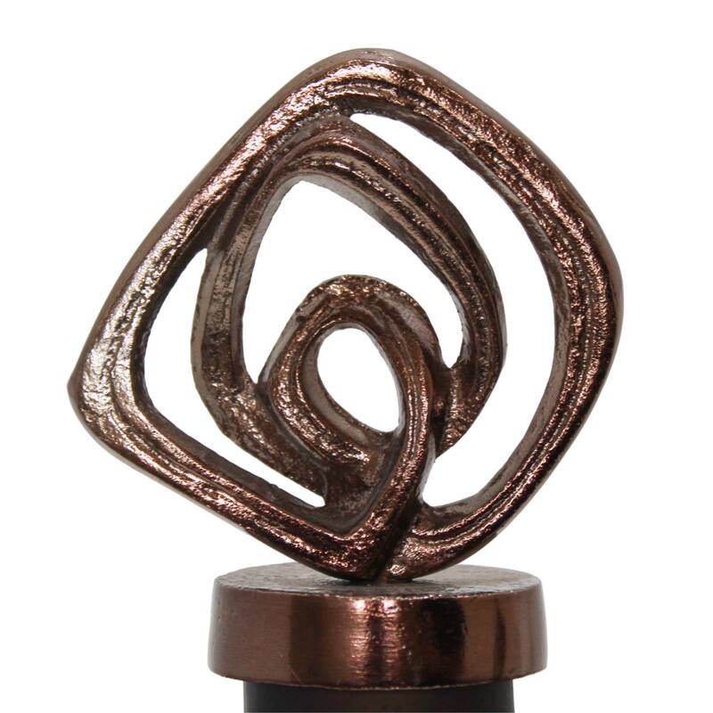 Glass Vase with Aluminum Swirl Top Accent Modern Artistic Design