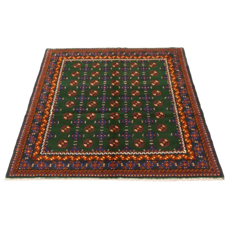 ECARPETGALLERY Hand-knotted Uzbek Kargahi Green Wool Rug - 4'10 x 6'4
