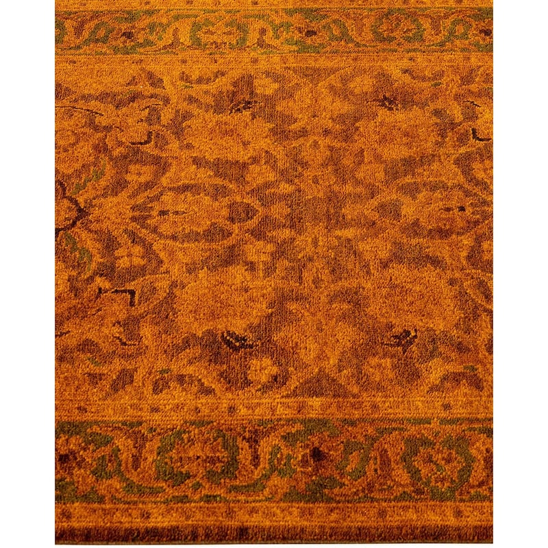 Overdyed, One-of-a-Kind Hand-Knotted Area Rug - Brown - 2' 7" x 15' 10"