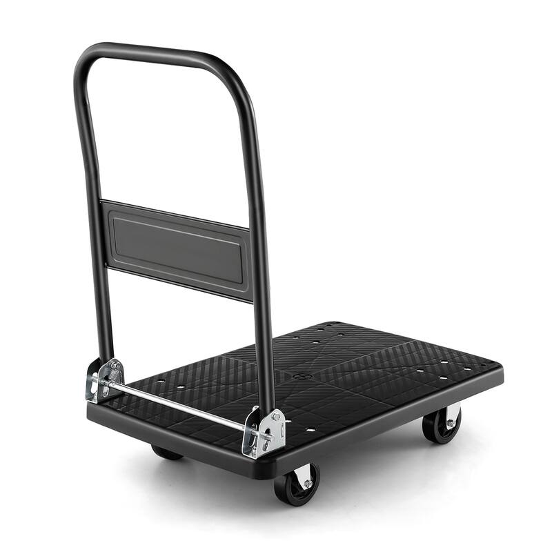 Folding Push Cart Dolly Platform Hand Truck with 360 Swivel Wheels