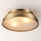 preview thumbnail 4 of 9, Rennnsan 14.2 in. 2-Light Mid-Century Modern Aged Bronze Drum Flush Mount Ceiling Lights with Frosted Glass for Foyers/ Hallways