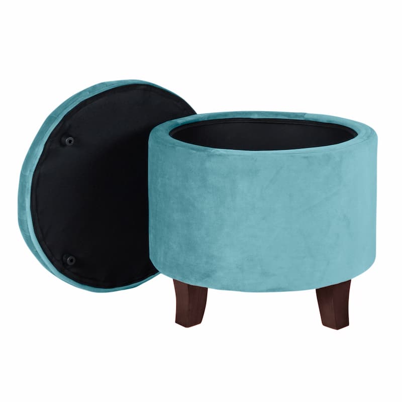 Carson Carrington Hare Large Round Button-tufted Storage Ottoman