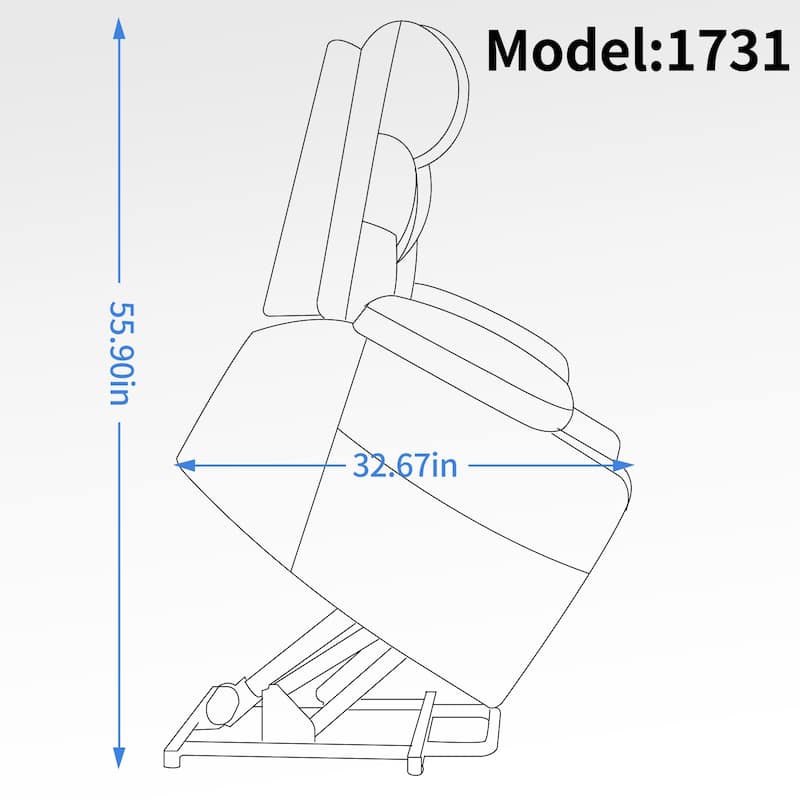 Okin motor Up to 350 LBS Chenille Power Lift Recliner Chair, Heavy Duty Motion Mechanism with 8-Point Vibration Massage and Lumb