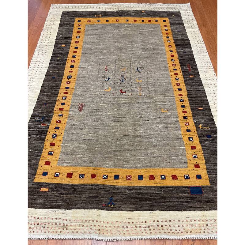 HERAT ORIENTAL Handmade 5'4 x 8' Gabbeh Wool Rug - 5'4" x 8'