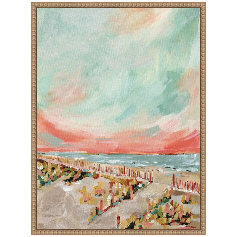 Kate and Laurel Sylvie Landscape 03 Beach Framed Canvas by Annie Quigley