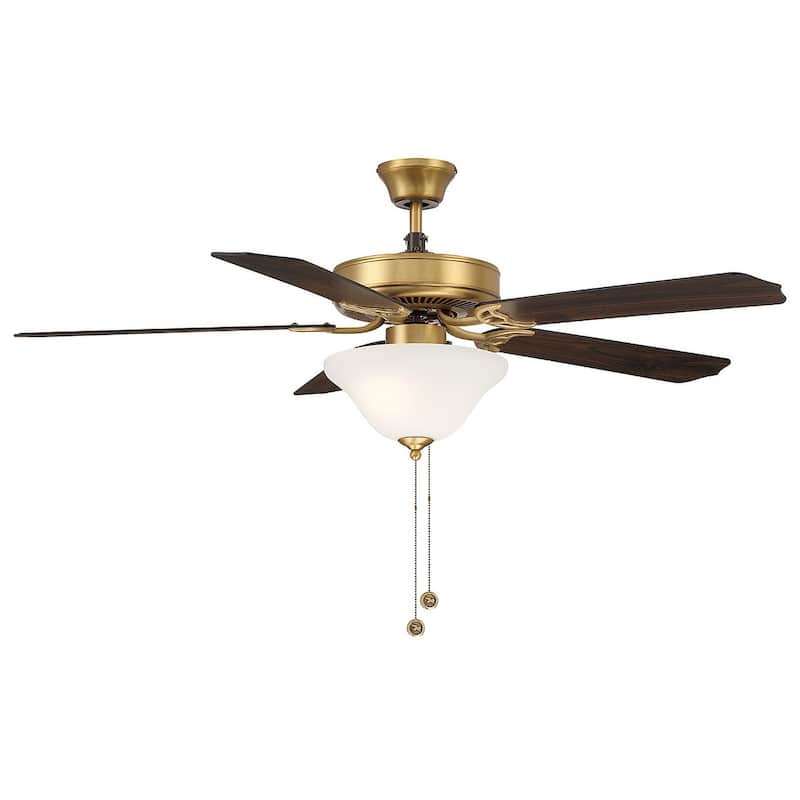 Meridian M2018 First Value 52" 5 Blade Indoor LED Ceiling Fan - Natural Brass