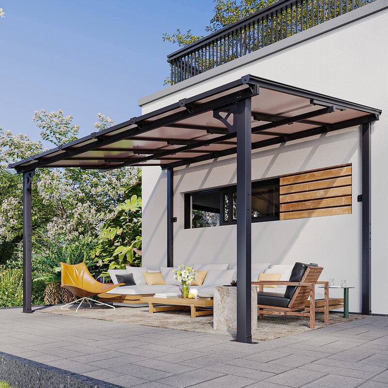 Gazebo for Patio, Gazebo Pergola with Sloped Roof - 12'x10'