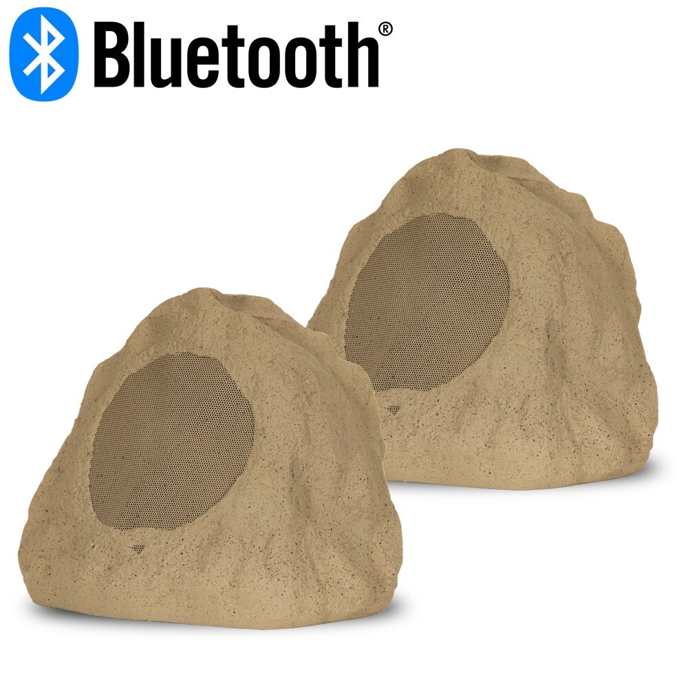 Shop Acoustic Audio Outdoor Powered Bluetooth Brown Rock Speakers With 6 5 Woofers Free Shipping Today Overstock 27876441