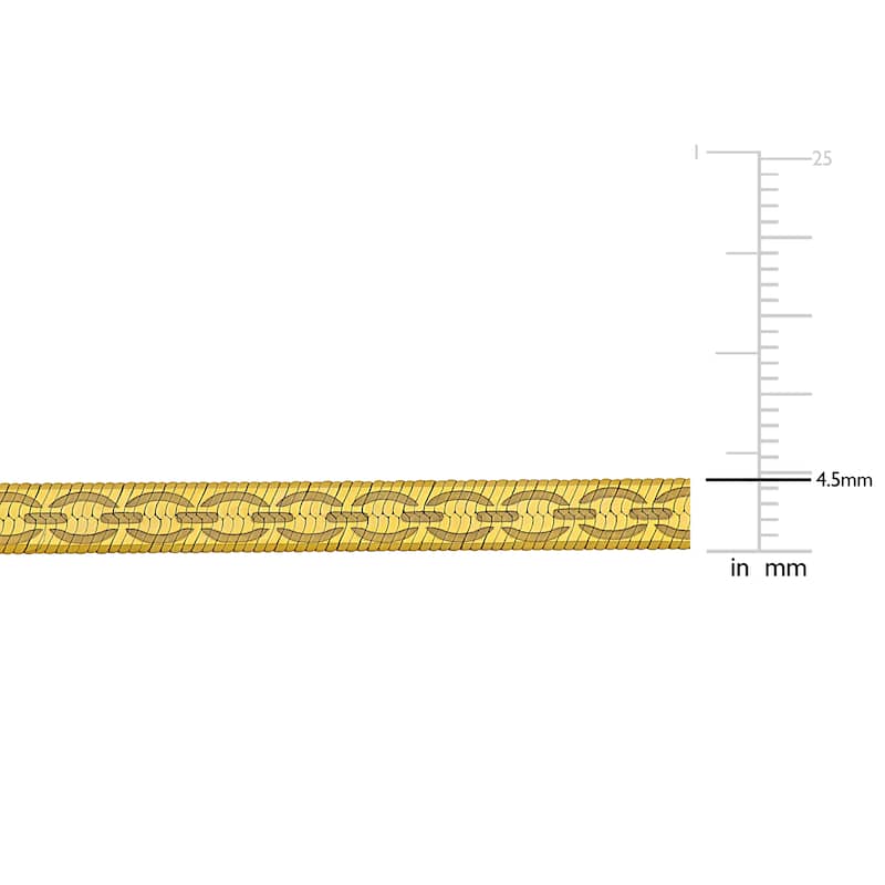 Miadora 4.5mm Fancy Herringbone Necklace in Yellow Plated Sterling Silver