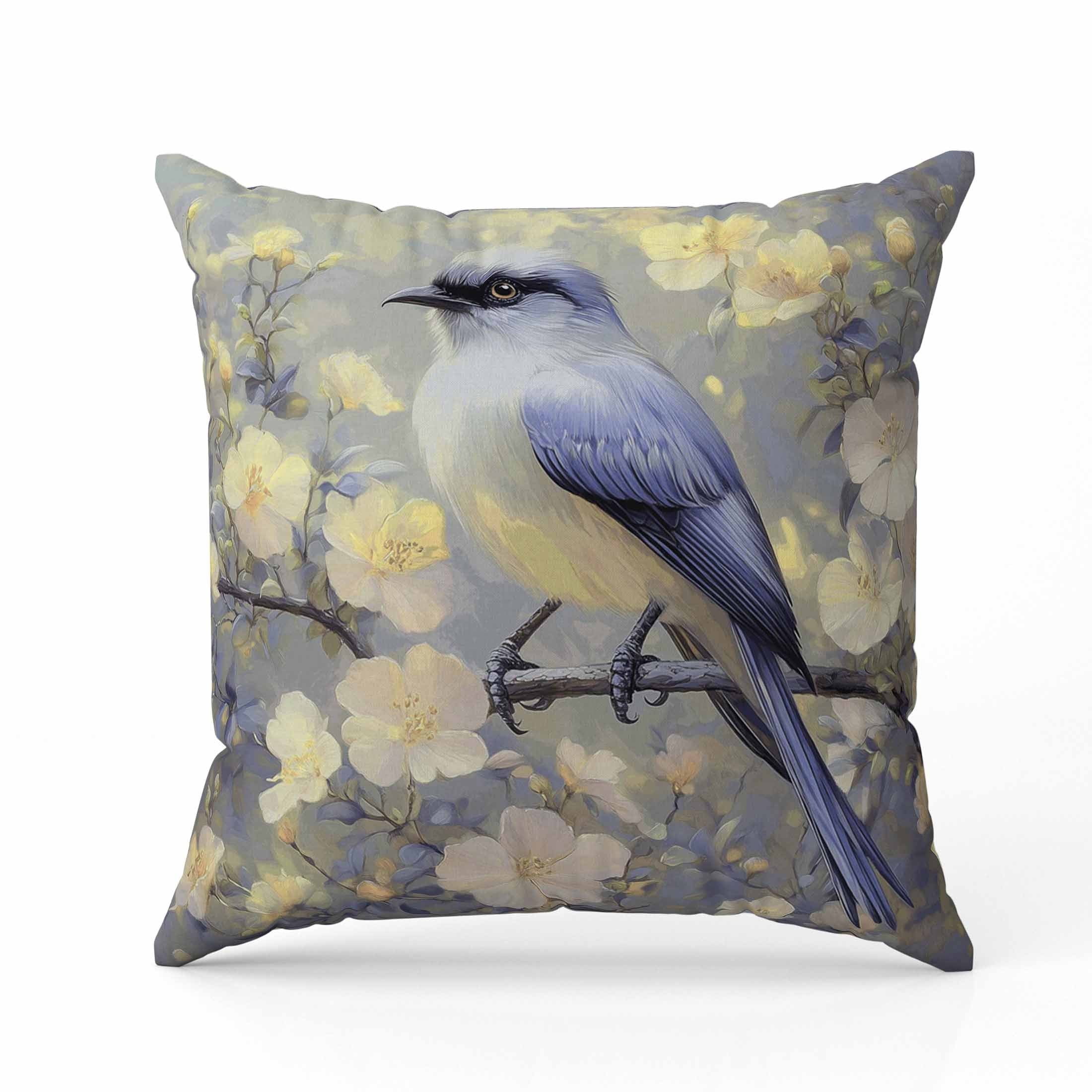 Floral Guest Faux Suede Pillow 16x16