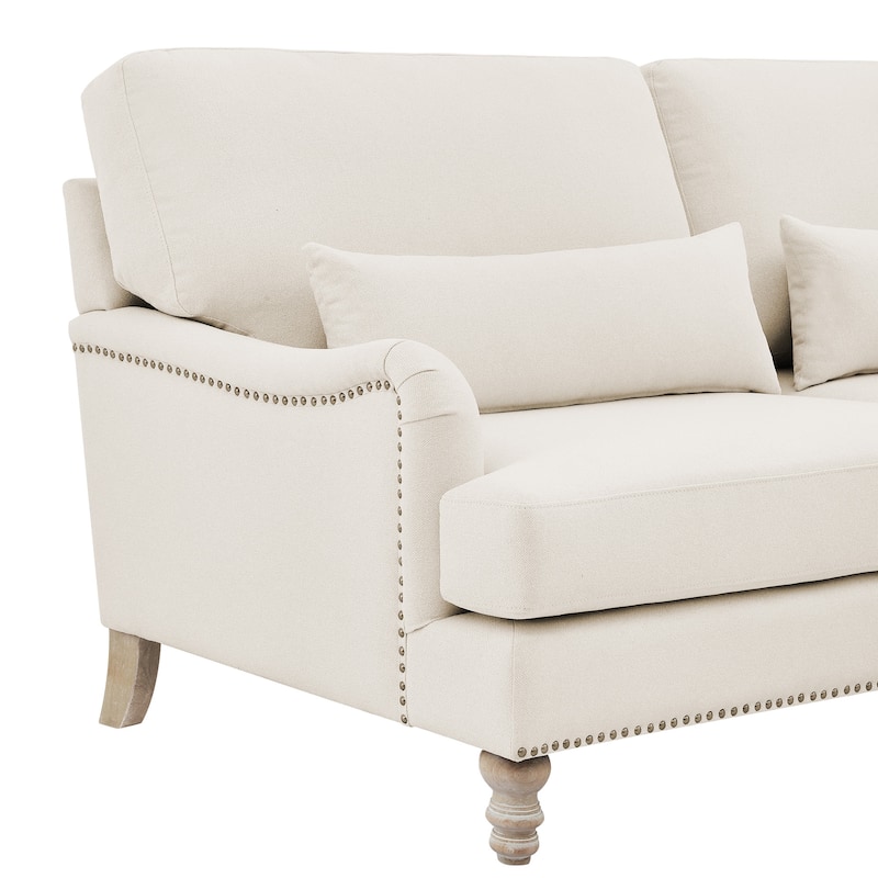 77.6''W Modern 3-Seat Sofa with Solid Wood Frame and Comfortable Cushions for Living Room