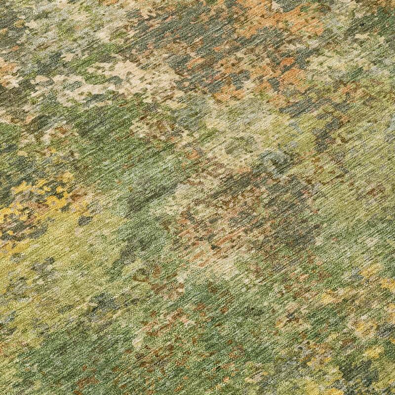 Machine Washable Indoor/Outdoor Abstract Watercolor Chantille Rug