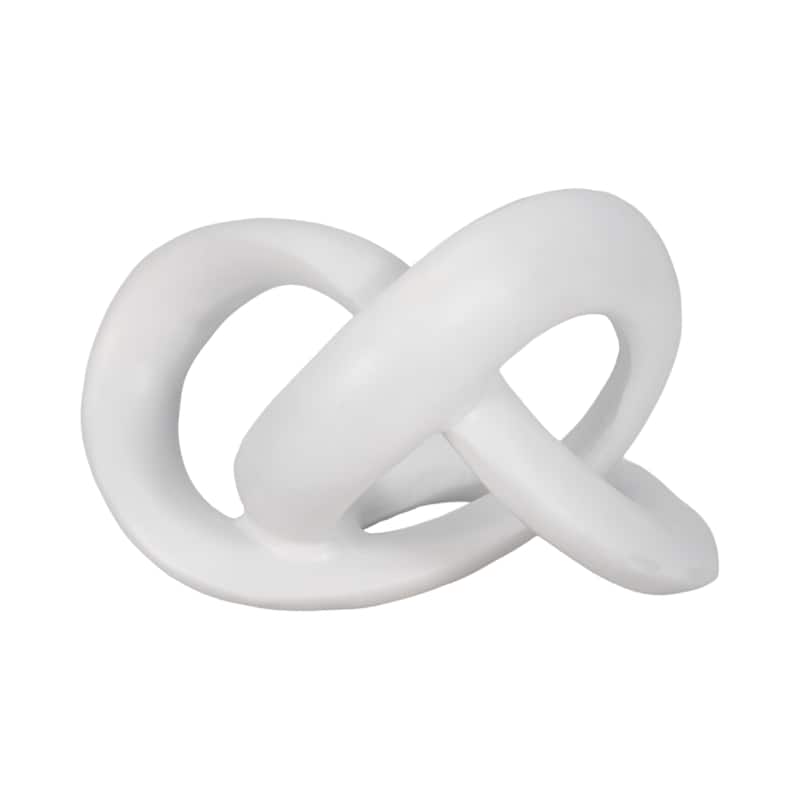 Sagebrook Home 10-Inch White Sculptured Knot ,Timeless Elegance, Ideal Decorative Object - 10" x 8" x 7"